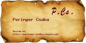 Peringer Csaba névjegykártya