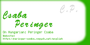 csaba peringer business card